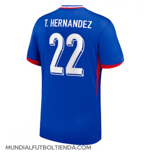 Camiseta Francia Theo Hernandez #22 Primera Equipación Replica Eurocopa 2024 mangas cortas